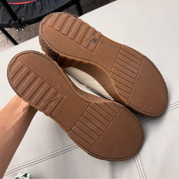 Puma Cali‎ Outdoor Hustle Sneaker Women's 11 Beige Leather Perforated shoes KK - Picture 5 of 8